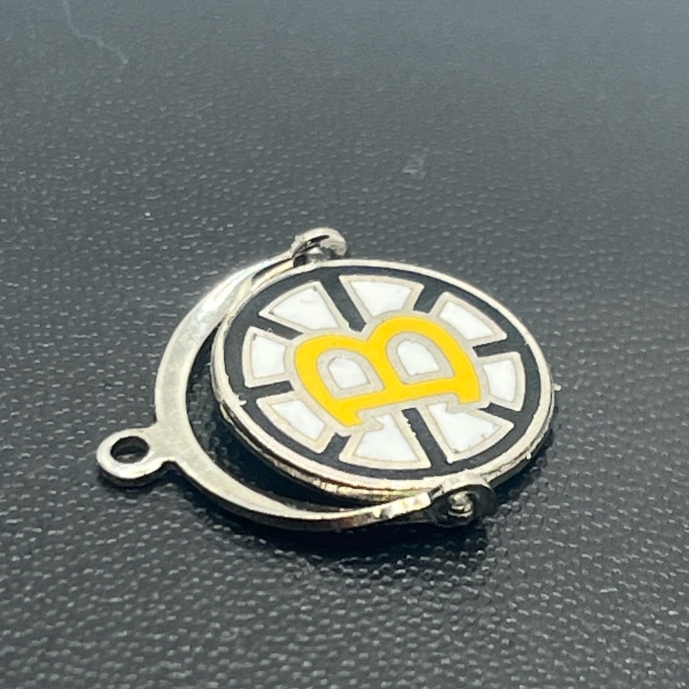 Boston Bruins NHL Hockey charm Pendant for necklace sterling silver enamel - Picture 2 of 13